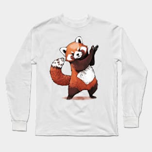 Playful and Adorable Red Panda Long Sleeve T-Shirt